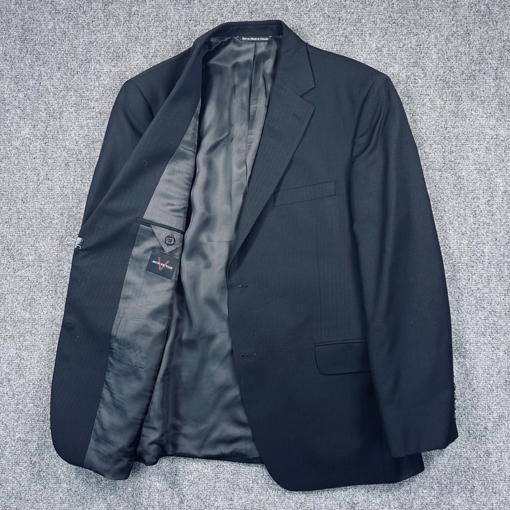 Jack Victor 42S Black Valentino CT 100% Wool Blazer Jacket Sport Coat Preppy - Picture 4 of 14